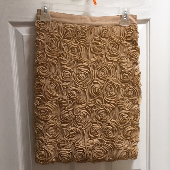 Banana republic shimmery gold skirt. Size 0 - Picture 1 of 3